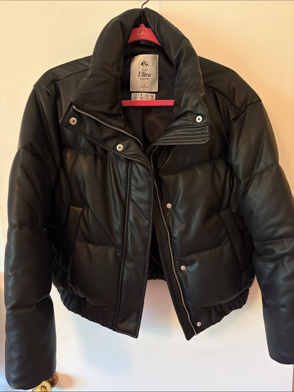 Abercrombie & Fitch Ultra Collection Vegan Faux Leather Puffer Jacket NWOT
